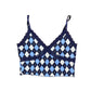 Y2k Divided Sleeveless Top Blue - M