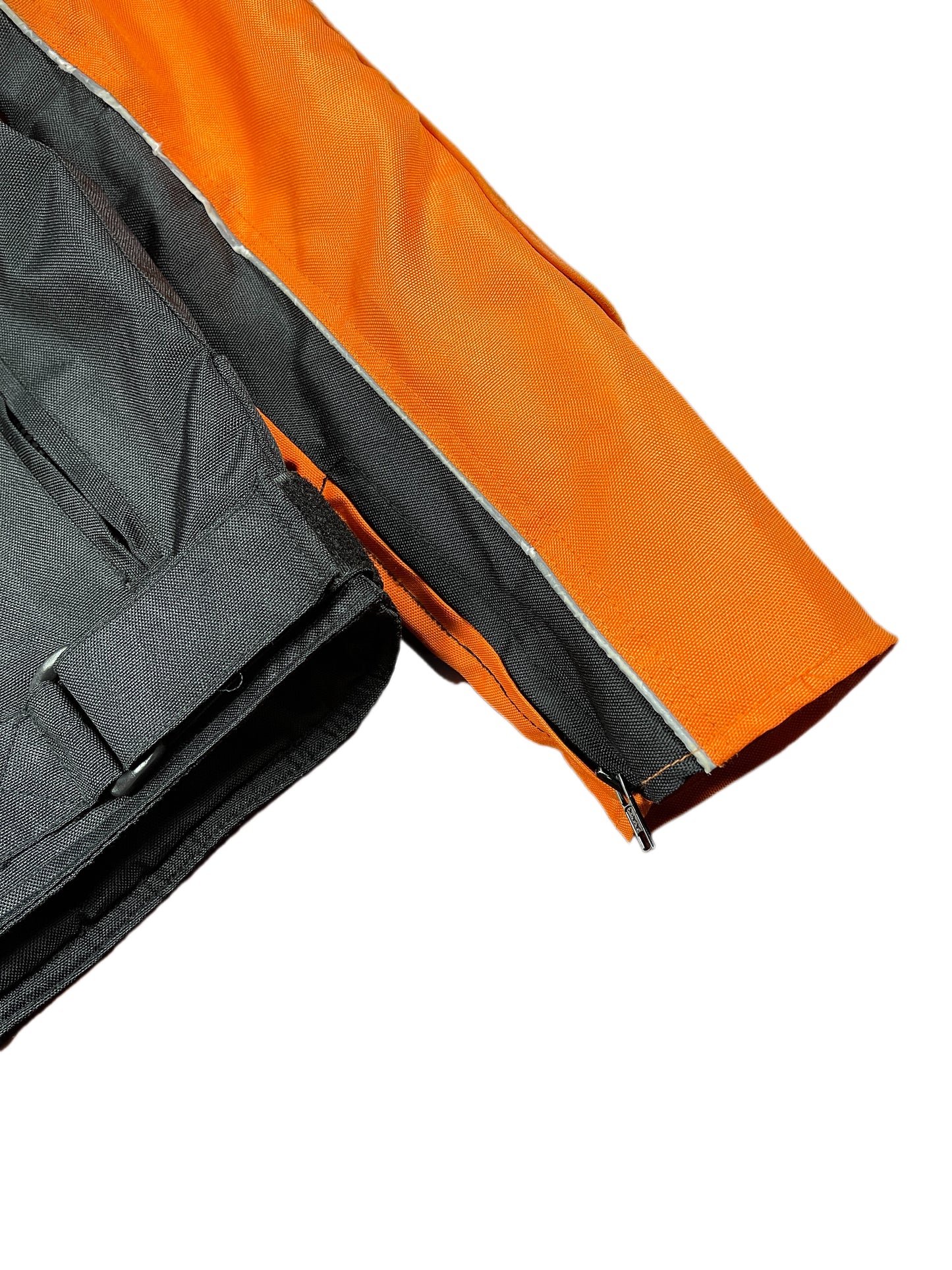 Vintage Motorcycle Racing Jacket Black Orange - XL