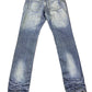 Y2k Displaj Low Waist Bootcut Denim Pants Blue - XL