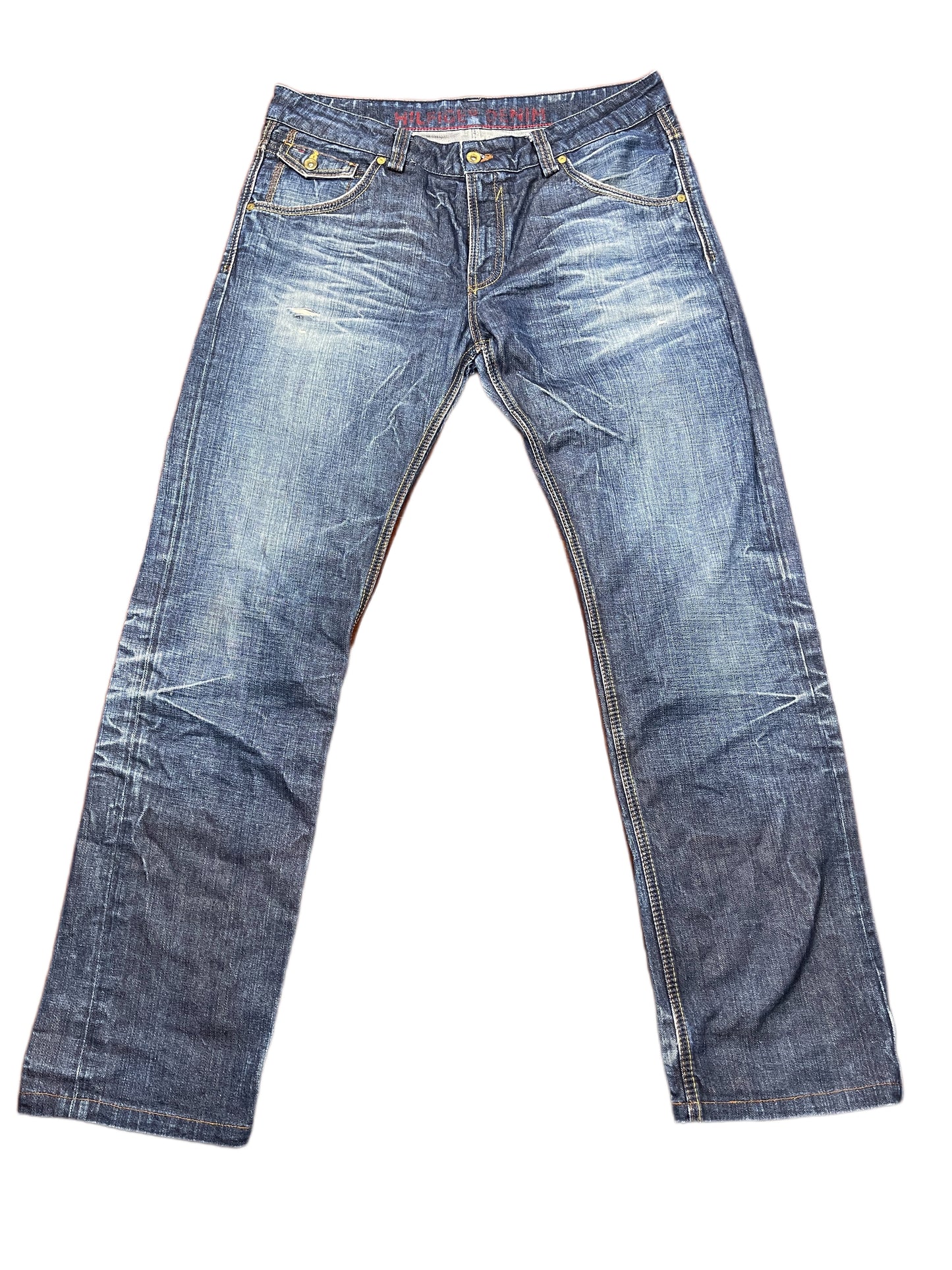 Y2k Tommy Hilfiger Bootcut Denim Pants Blue - L