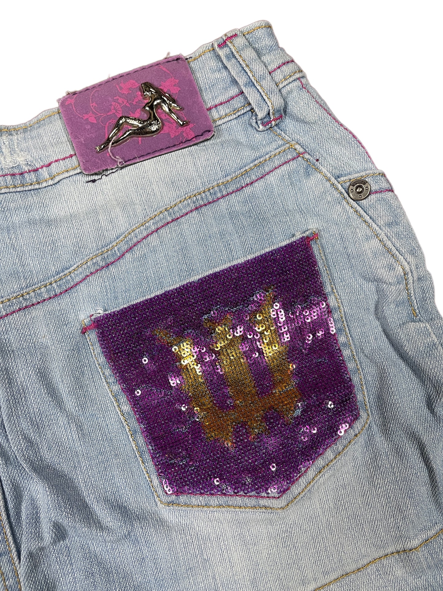 Y2k Wit Girl Denim Skirt Blue - XL
