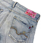 Y2k Replay Low Waist Flared Distressed Denim Pants Blue - S/M