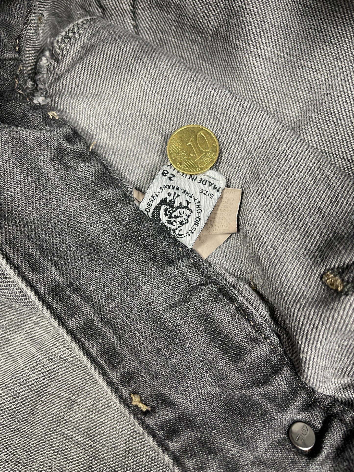 Y2k Diesel Low Waist Denim Pants Gray - M