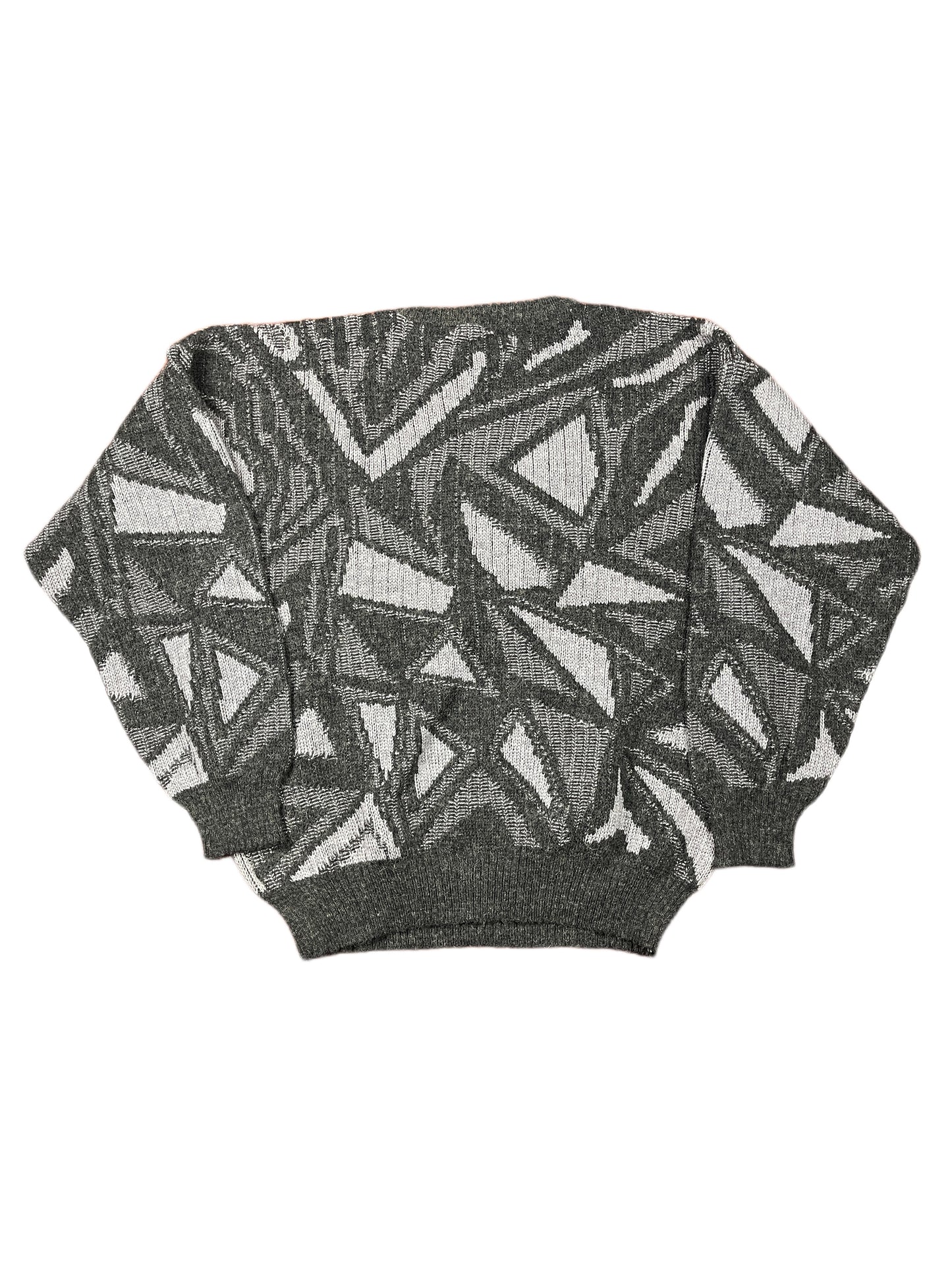 Vintage Knitted Sweatshirt Back Gray L