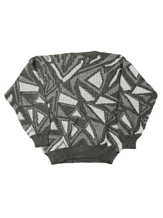 Vintage Knitted Sweatshirt Back Gray L