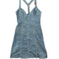 Y2k Miss Sixty Denim Sleeveless Dress Blue - M