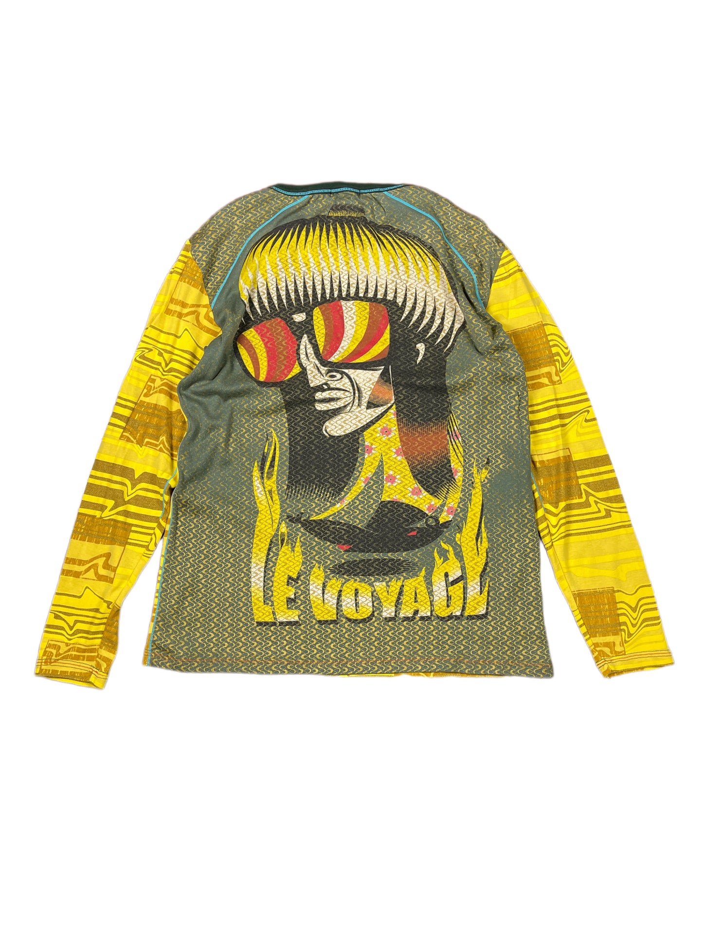 Y2k Custo Barcelona Long Sleeve Top Yellow L
