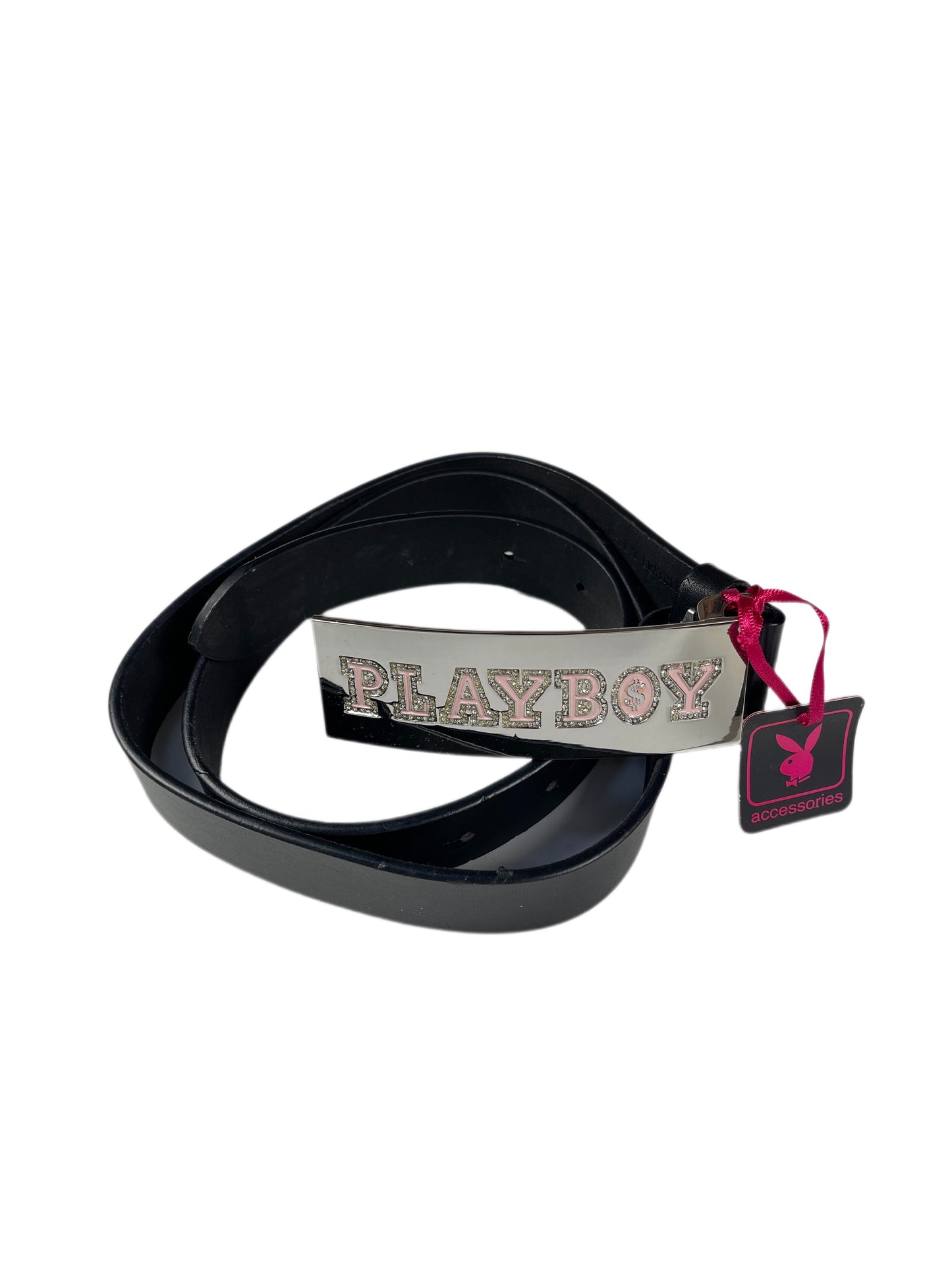 Y2k Playboy Leather Plug Belt Black 2004
