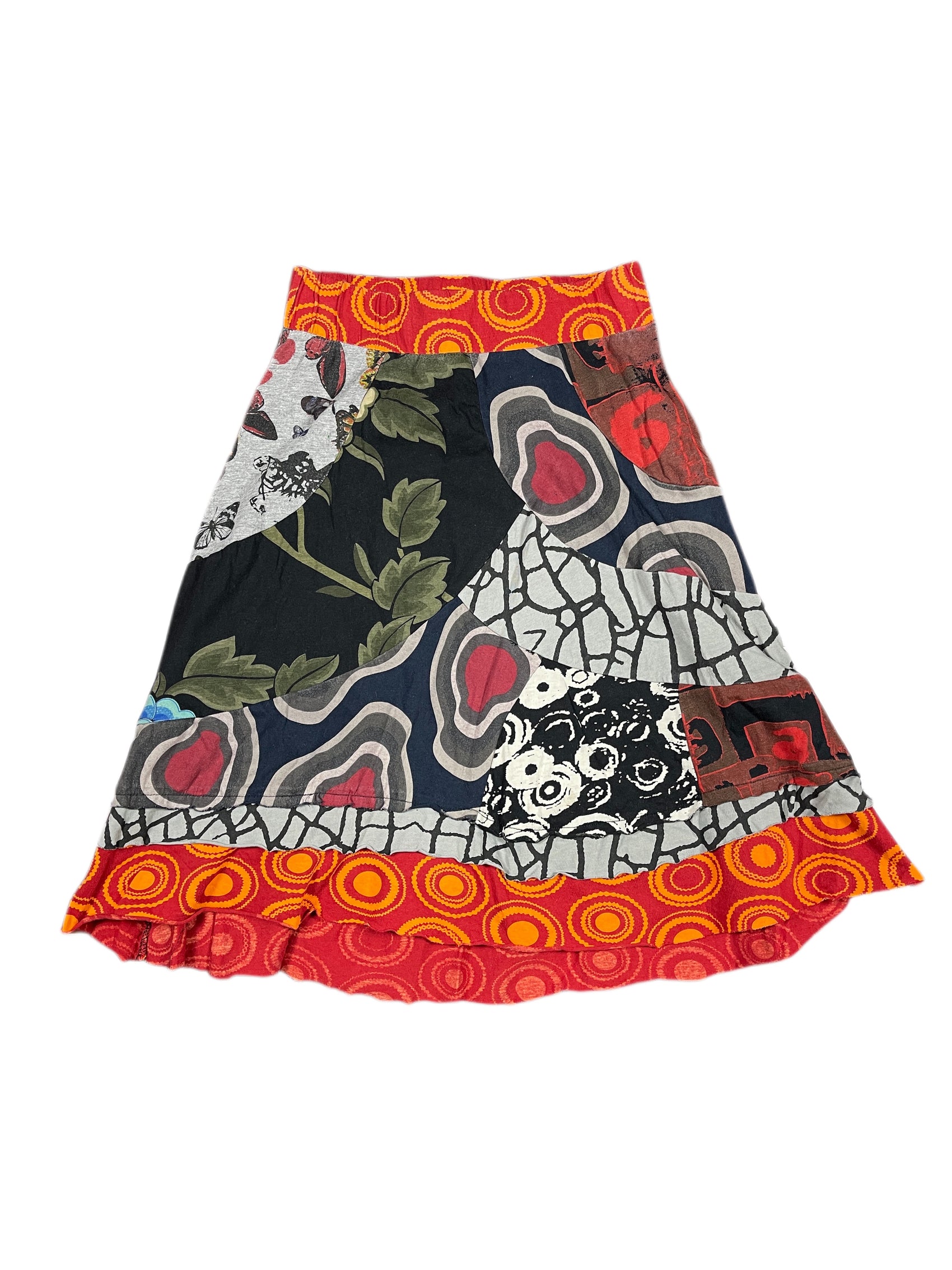 Desigual Skirt Black Orange Multicolor - S