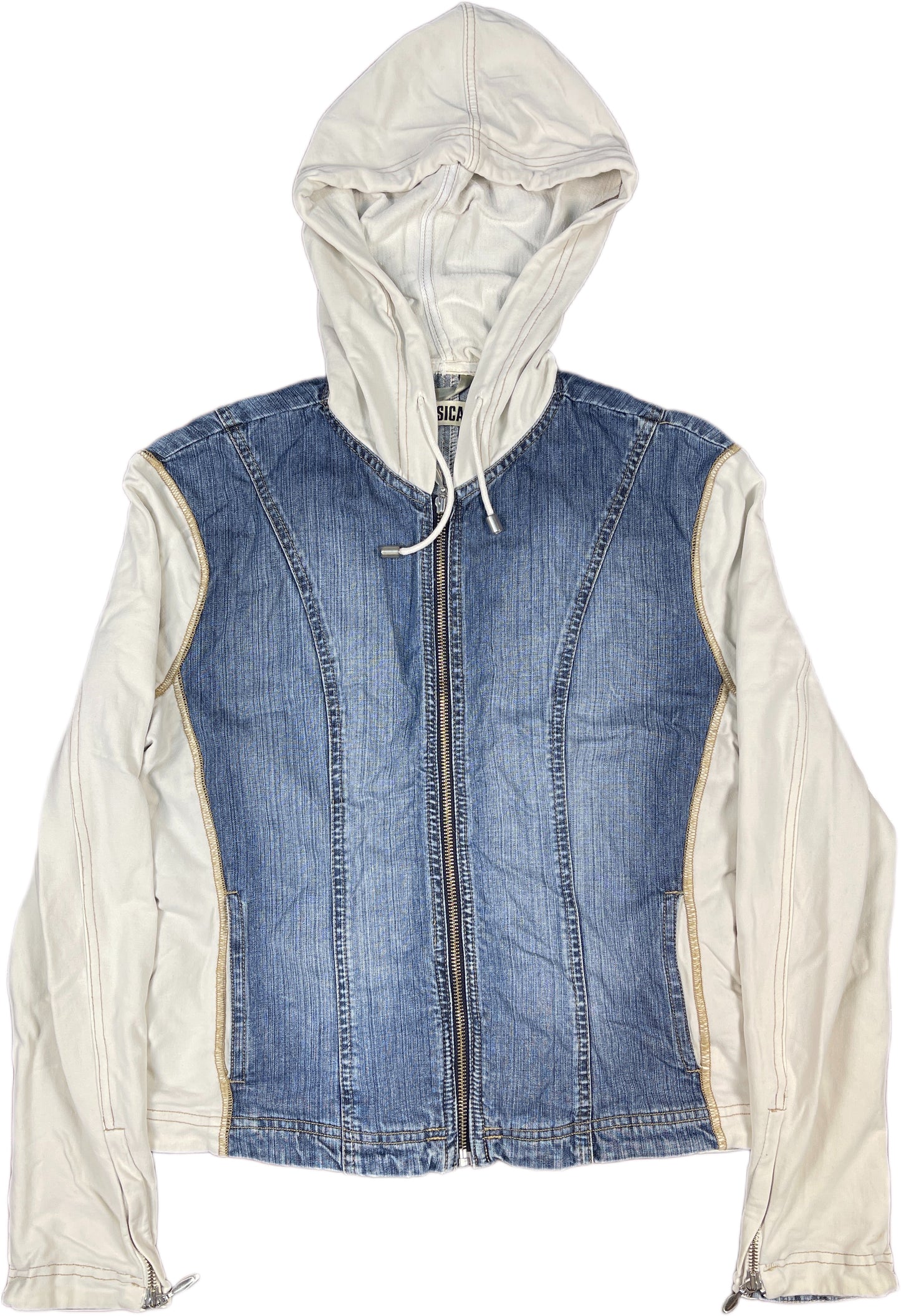 Y2K Yessica Denim Jacket Blue & White Cotton M