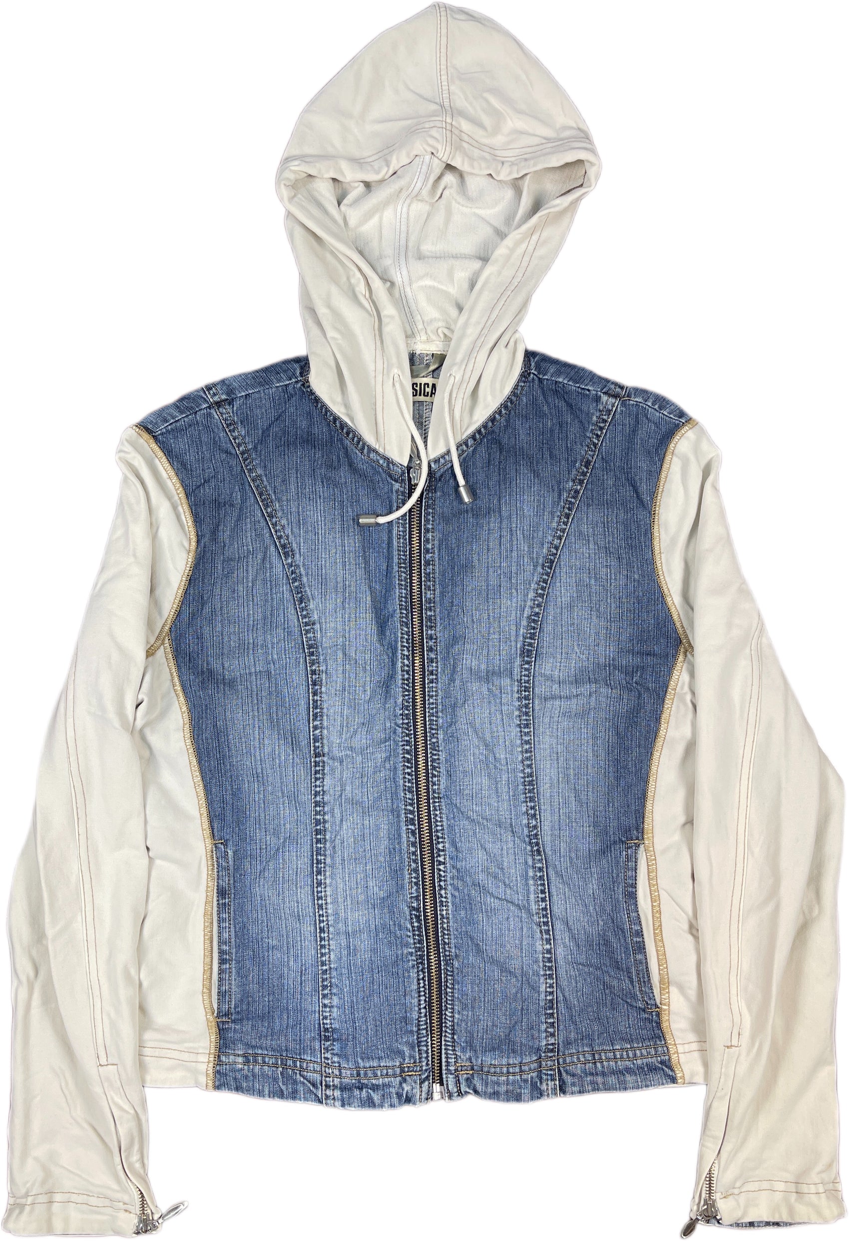 Y2K Yessica Denim Jacket Blue & White Cotton M