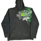 Y2k Billabong Zip Hoodie Washed Out Black - L
