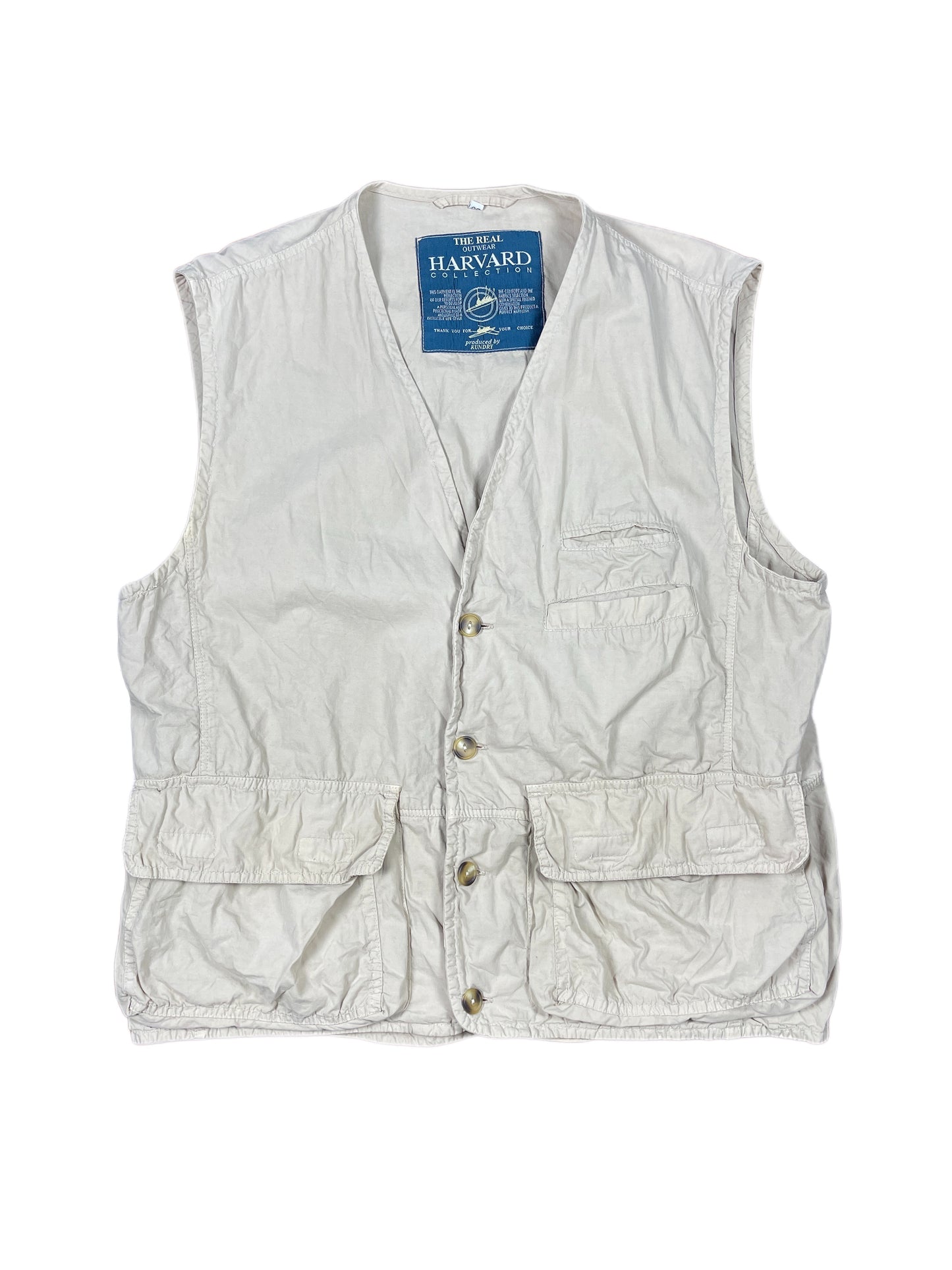 Vintage Kundry Harvard Collection Cargo Vest Beige - M
