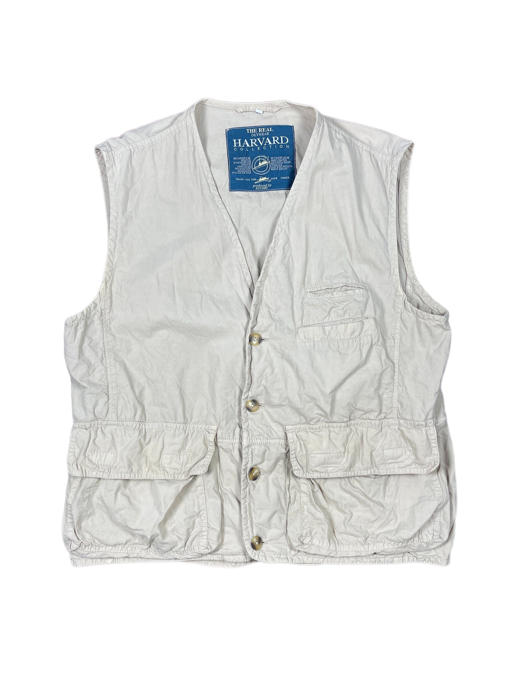 Vintage Kundry Harvard Collection Cargo Vest Beige - M
