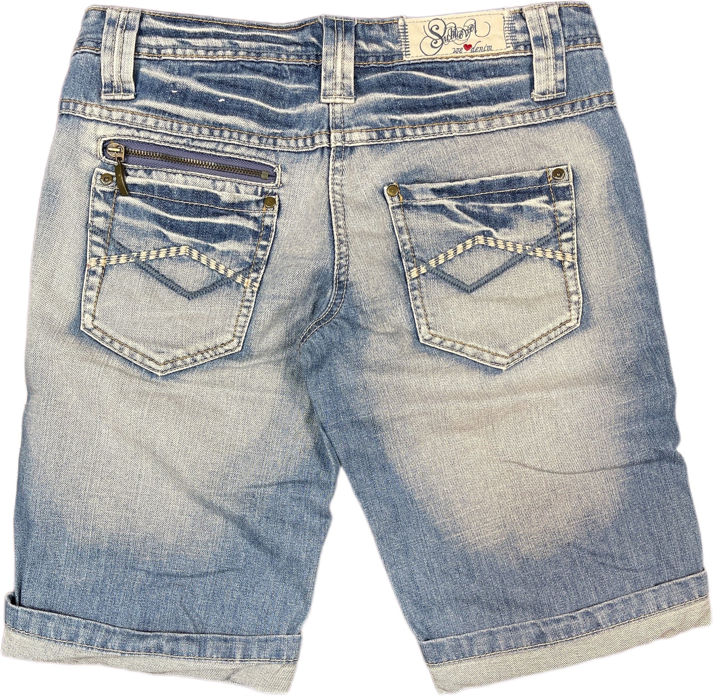 Y2K Sublevel Denim Shorts Blue Cotton S