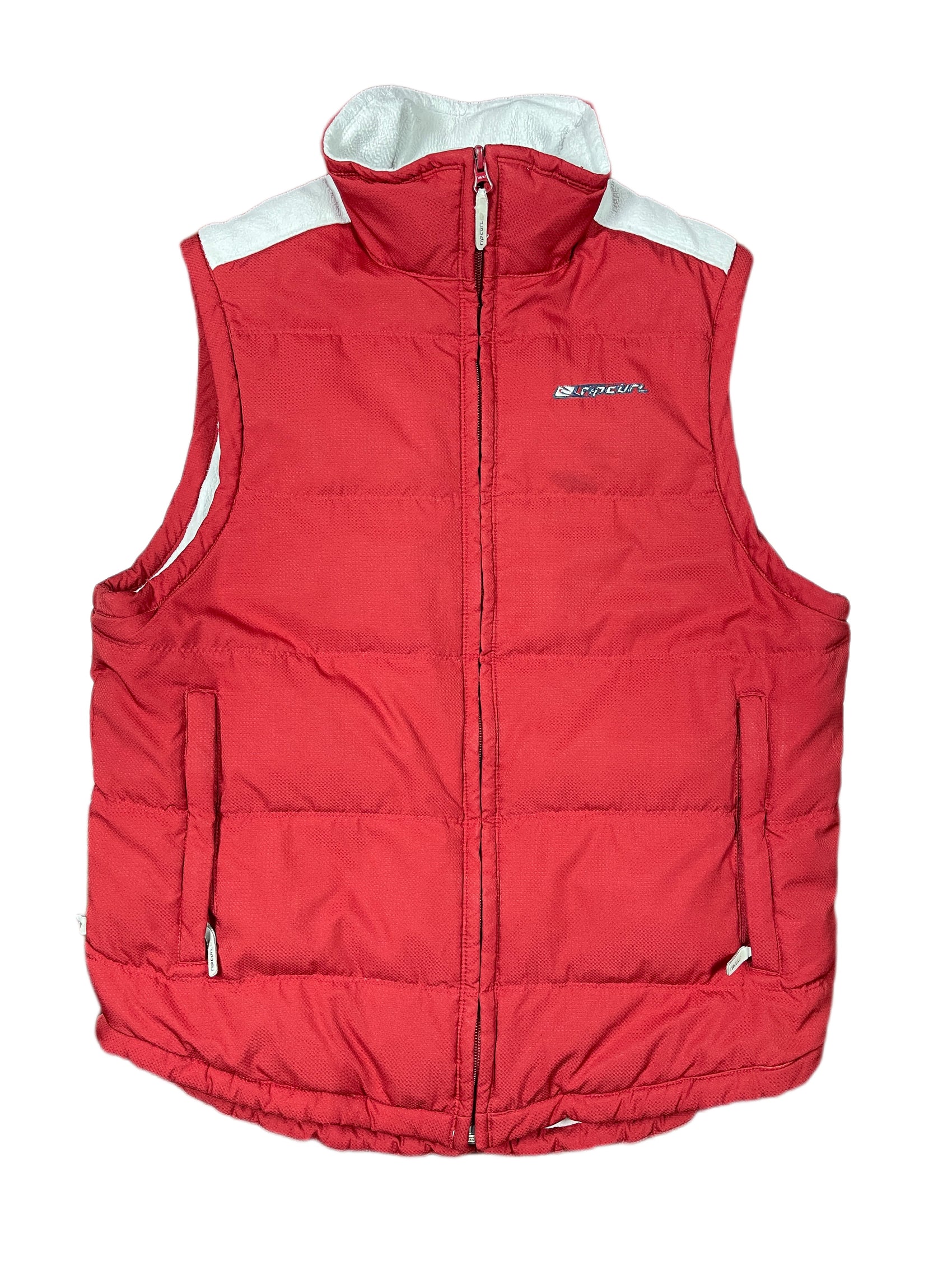 Y2k Rip Curl Padded Vest Red - M