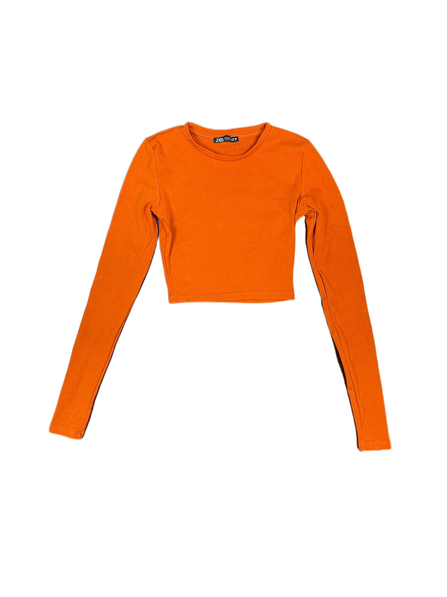 Zara Long Sleeve Top Orange - S