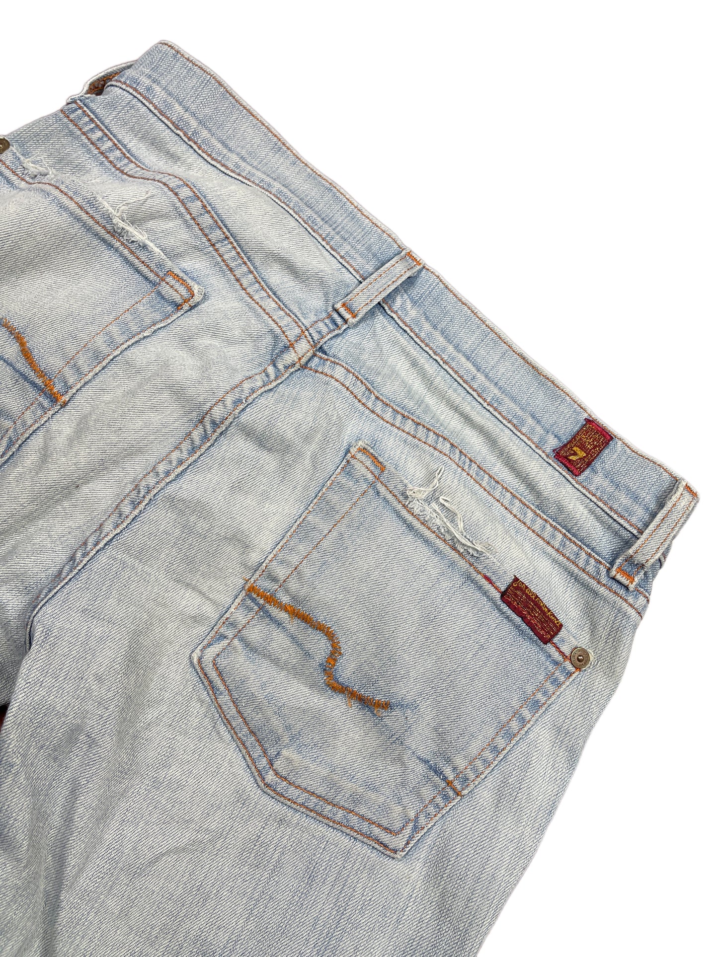 Y2k 7 Mankind Low Waist Flared Denim Pants Blue M