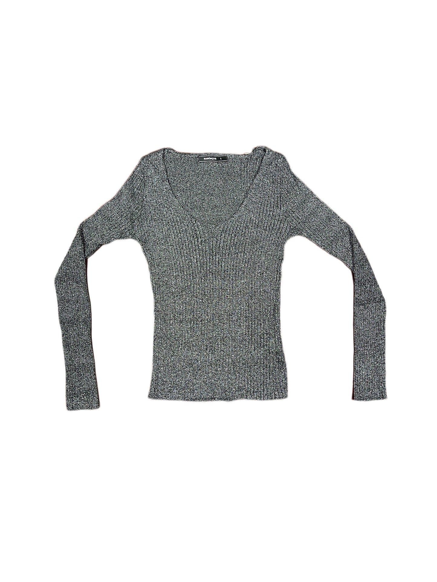 Long Sleeve Top Manosque Silver Black - L