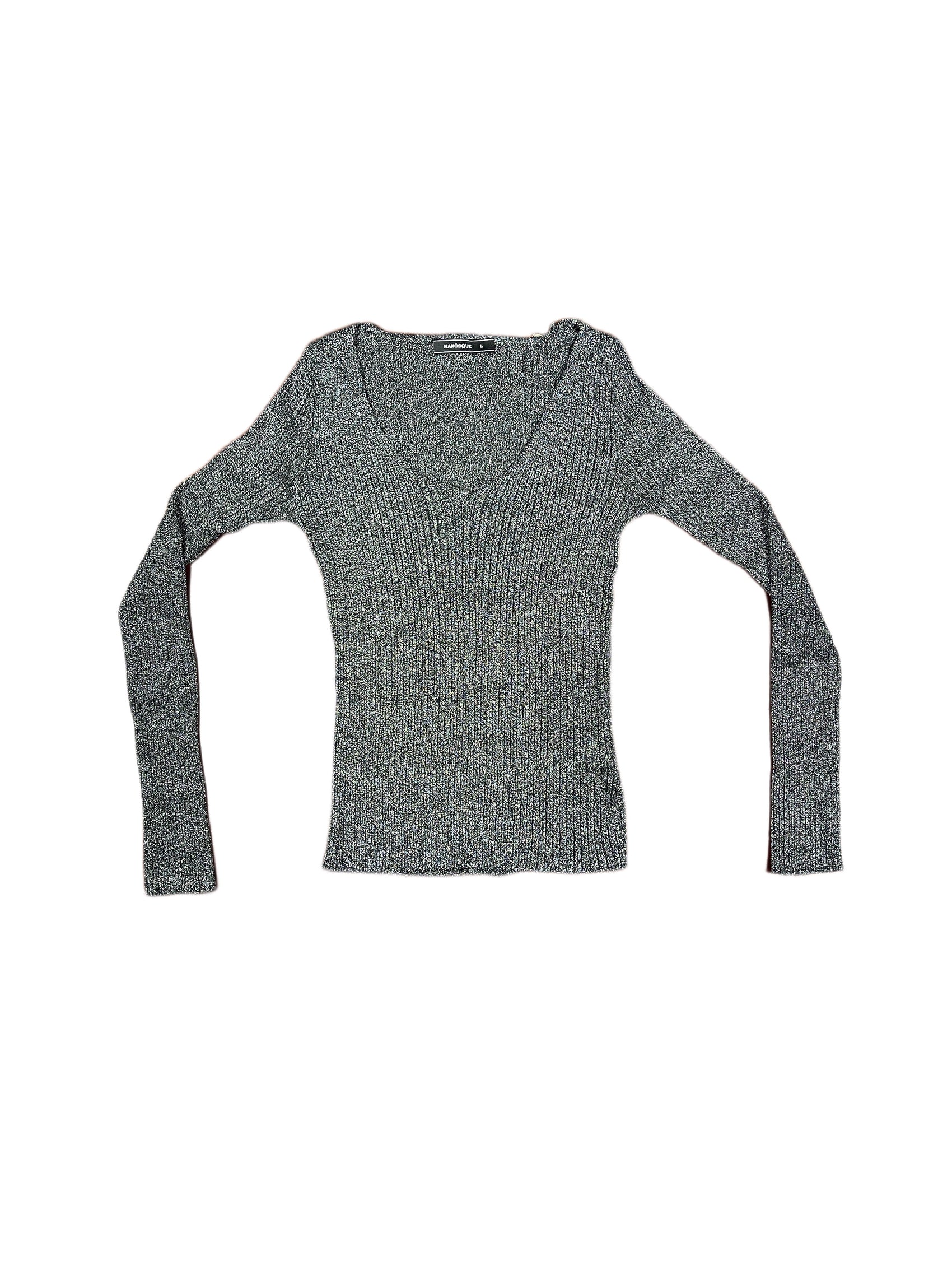 Long Sleeve Top Manosque Silver Black - L