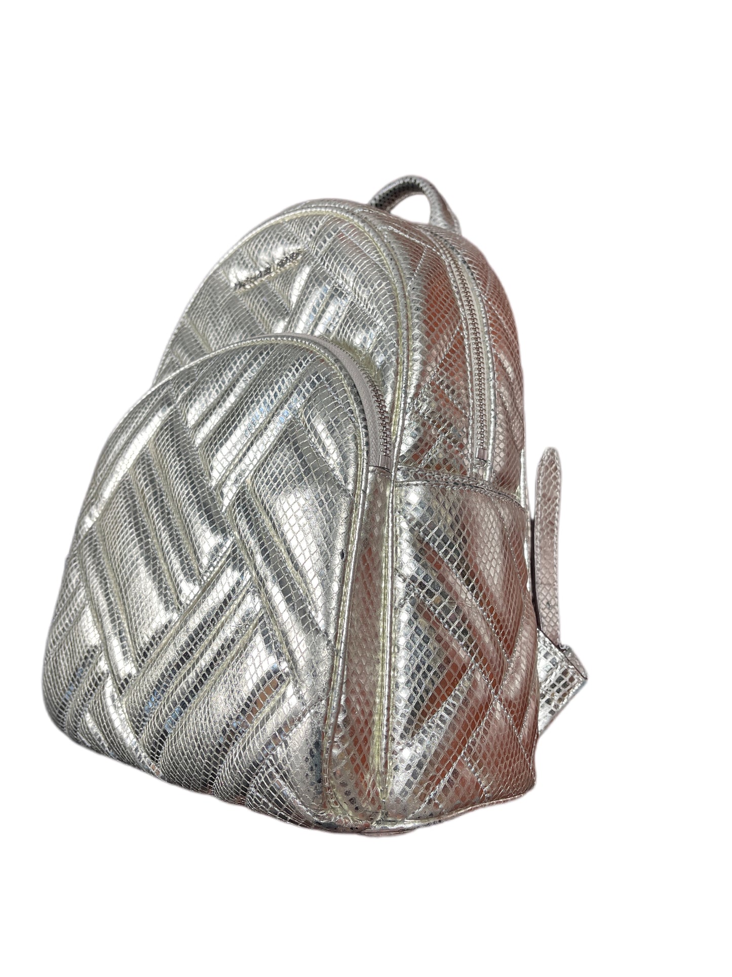 Michael Kors Leather Backpack Silver