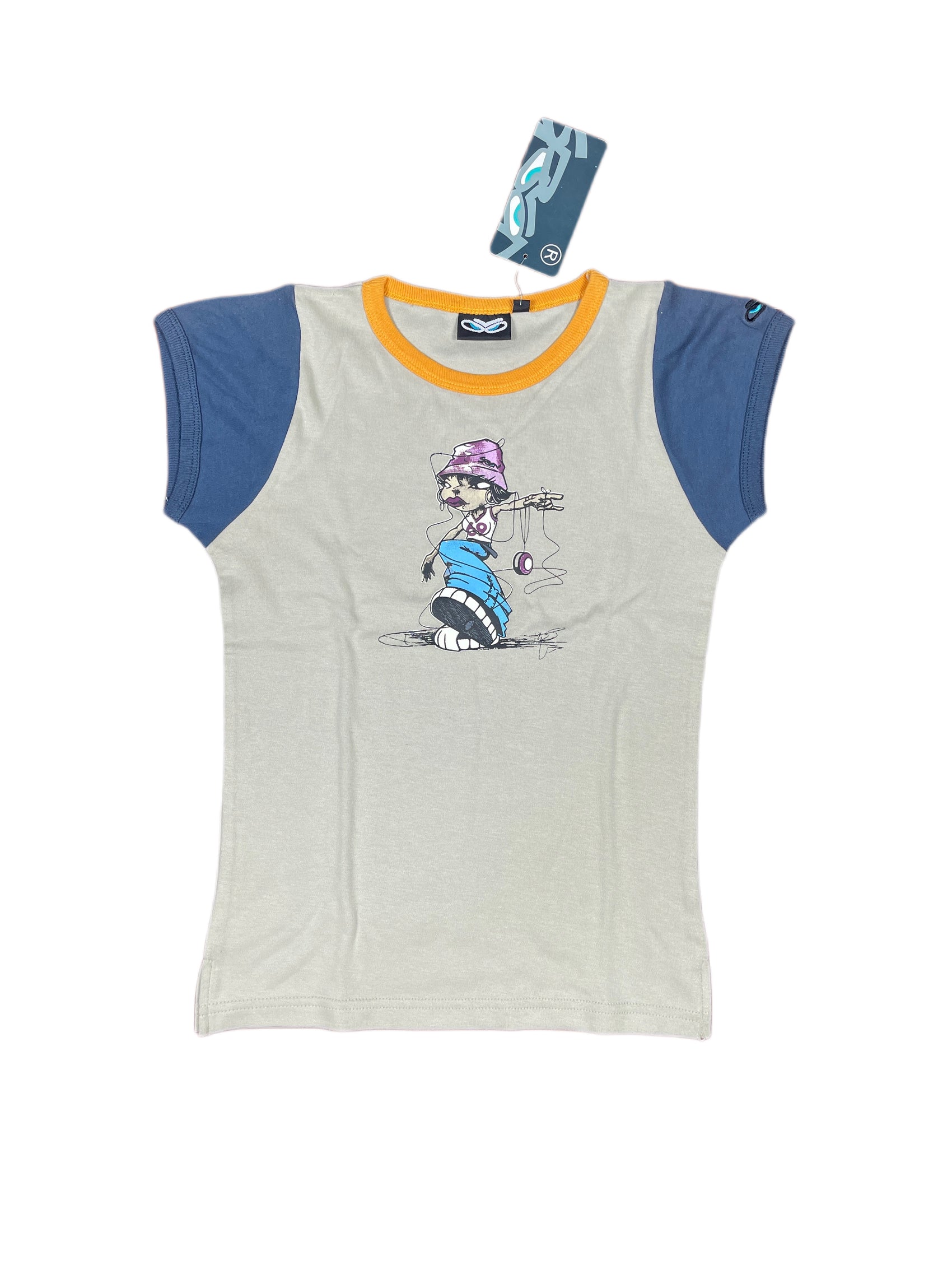 Y2k Spoon Deadstock Short Sleeve Top Gray - M