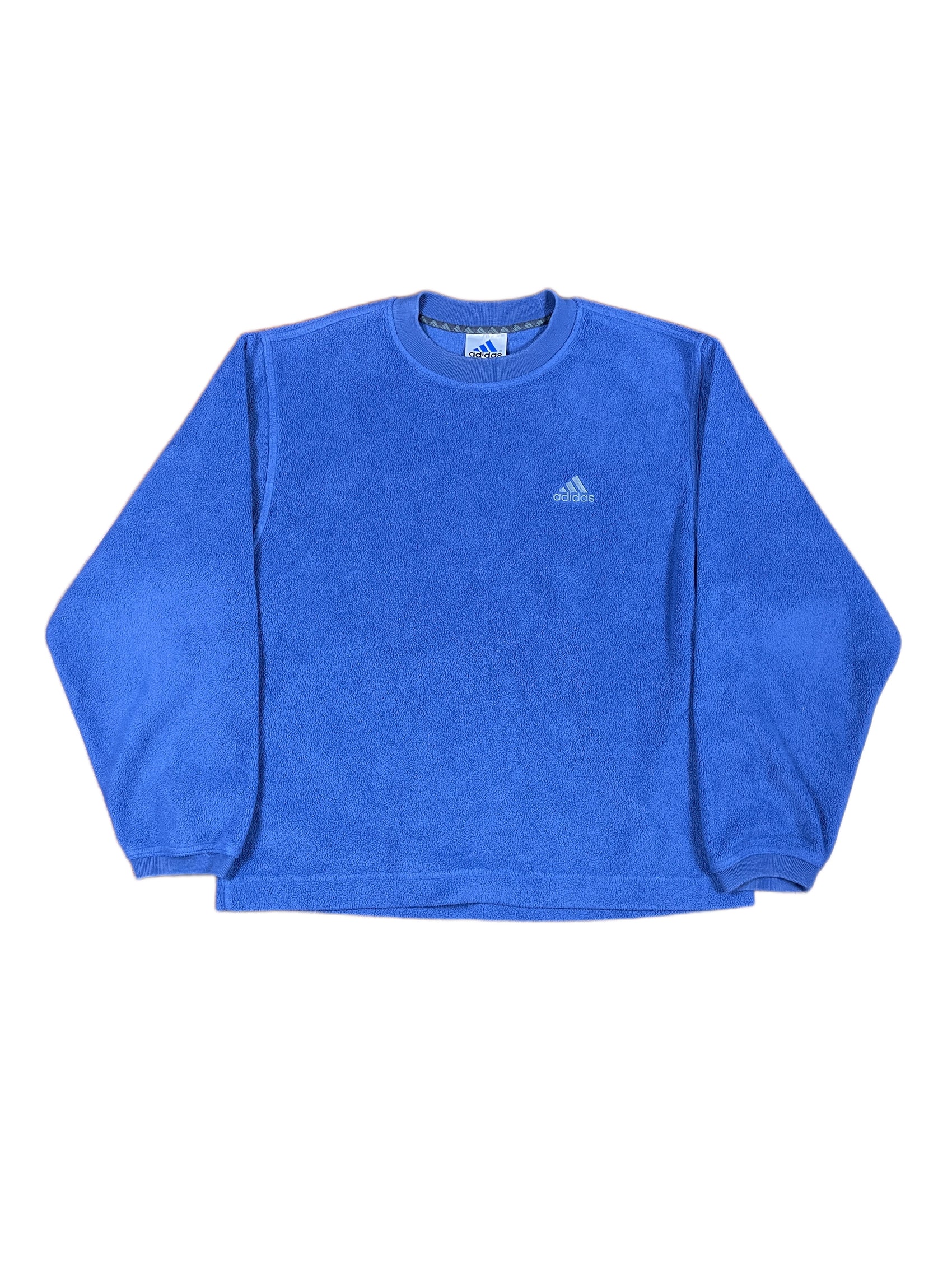 Vintage Adidas Fleece Sweatshirt Blue - M