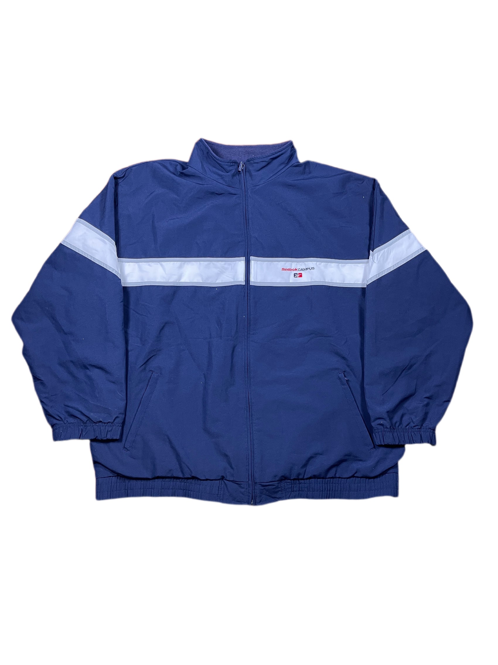 Y2k Reebok Campus Sport Jacket Navy White - XXL