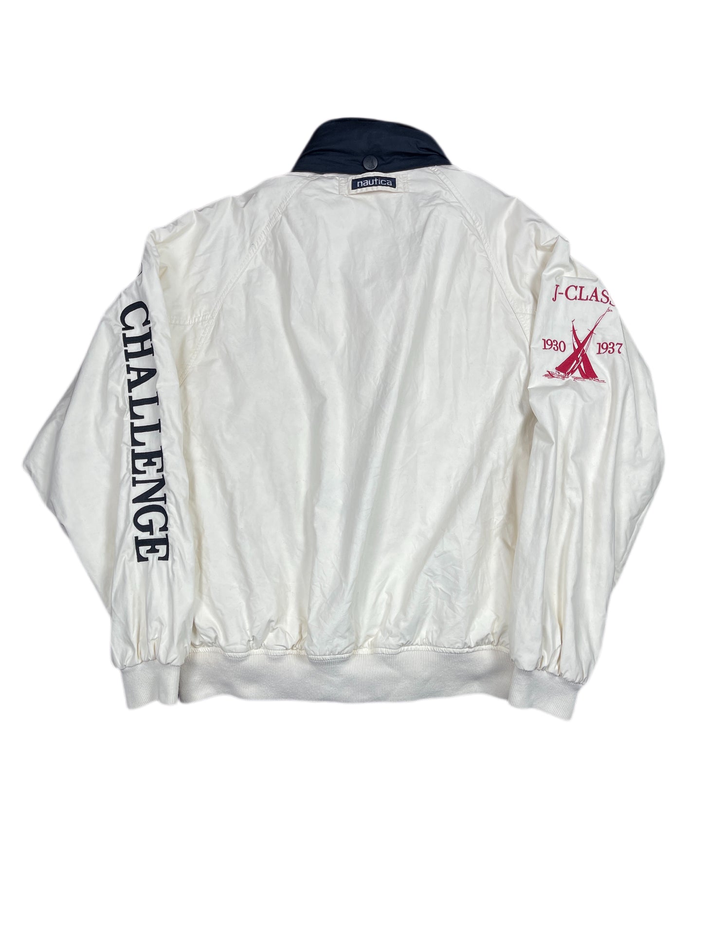 Vintage Nautica Sailing Jacket White Red XL