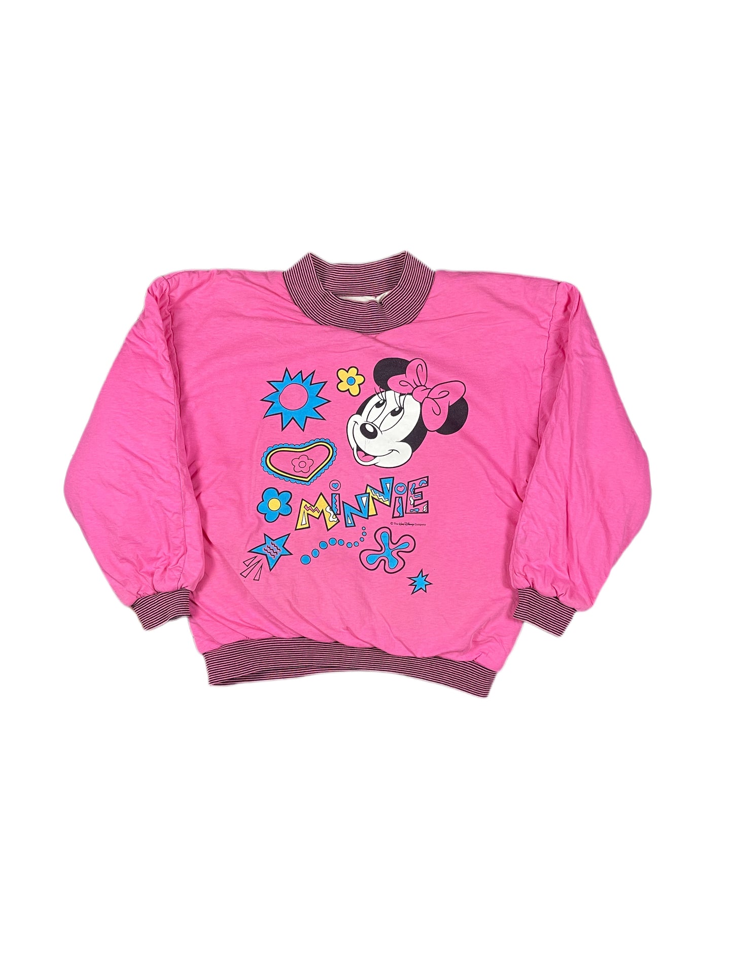 Vintage 80s Disney Minnie Mouse Sweatshirt Pink - S