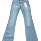 Y2k Mash Low Waist Flared Denim Pants Blue - L