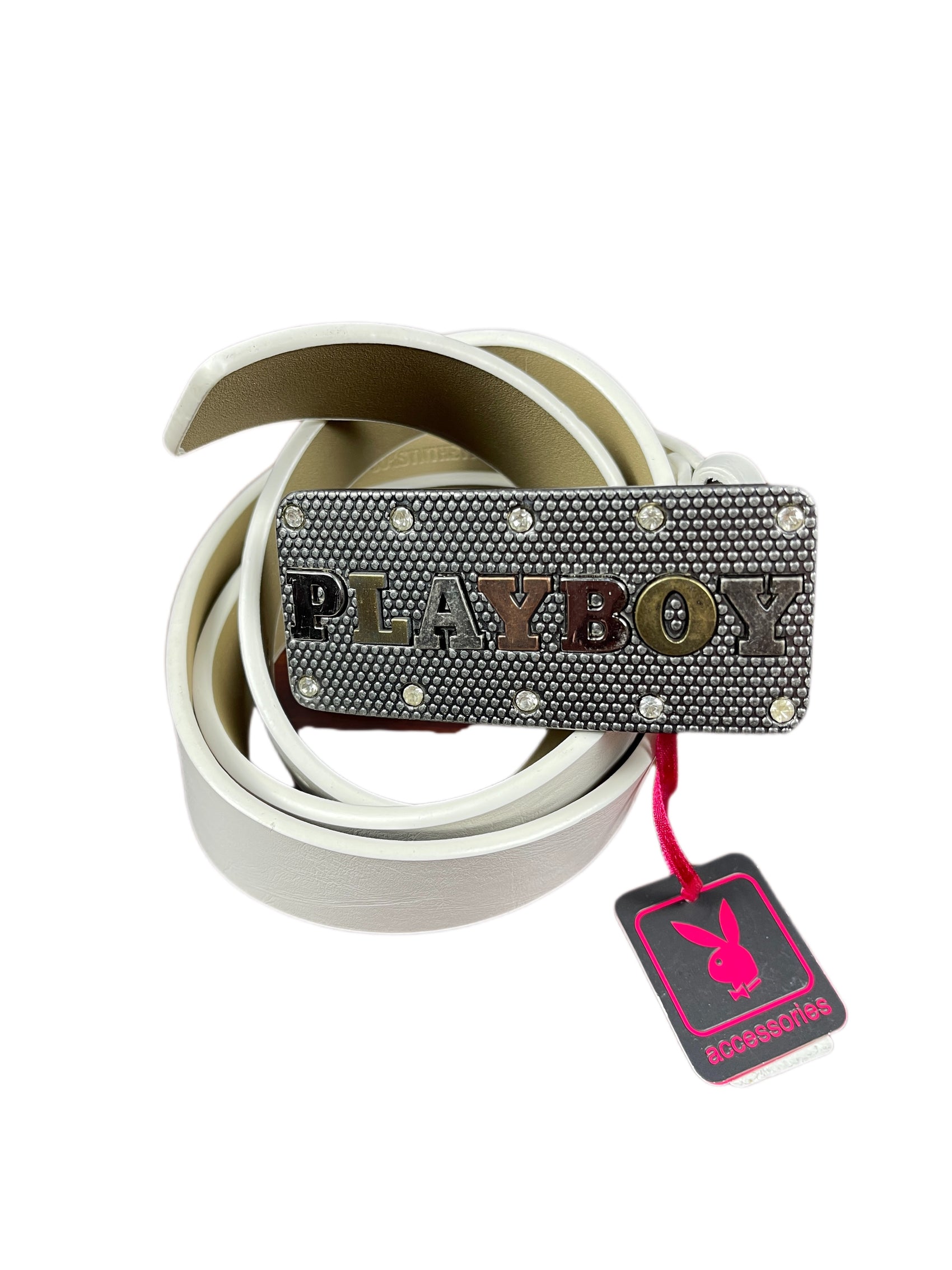 Y2k Playboy Plug Belt White 2004