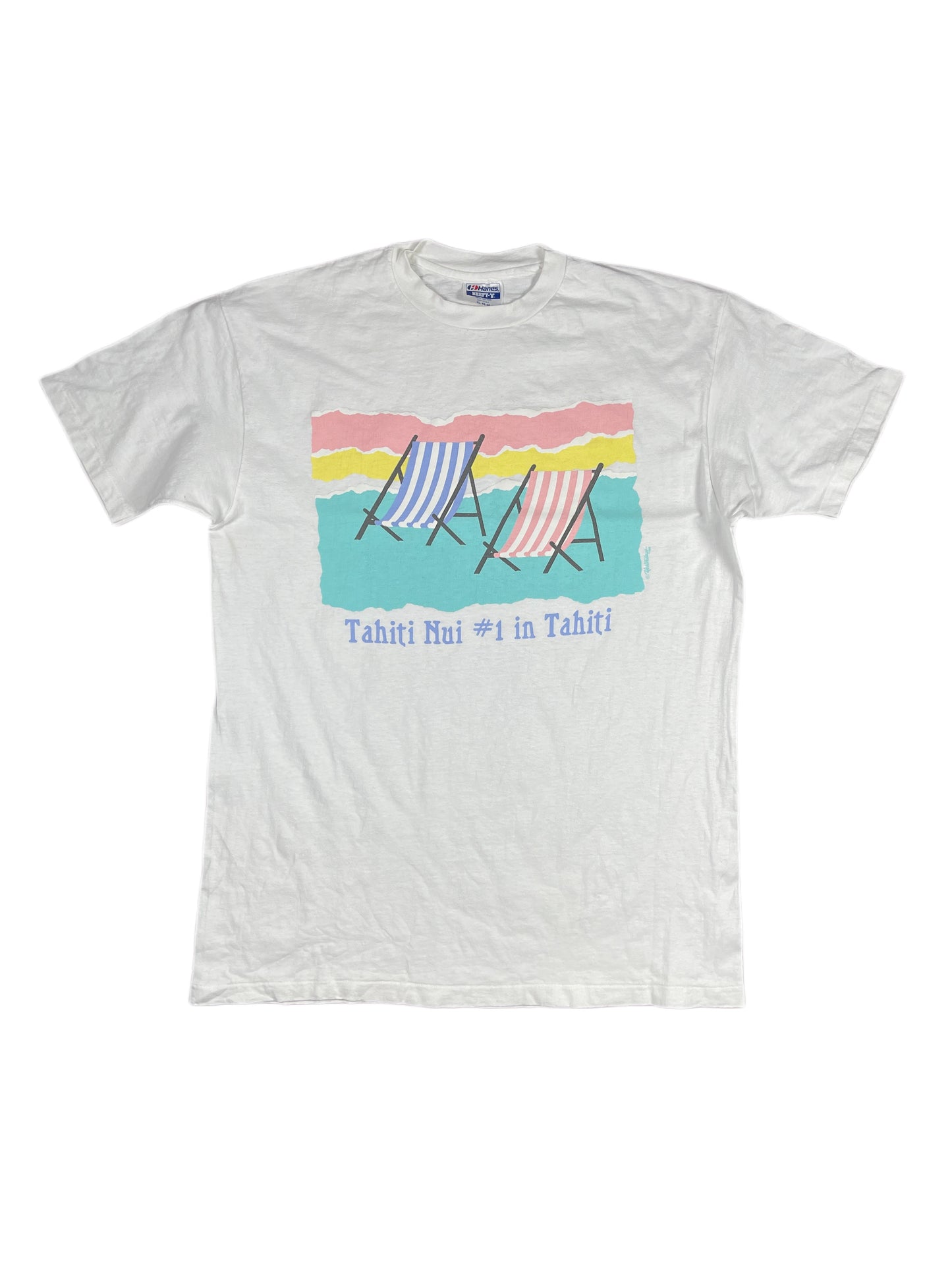 Vintage Hanes Tahiti T-Shirt White - XL