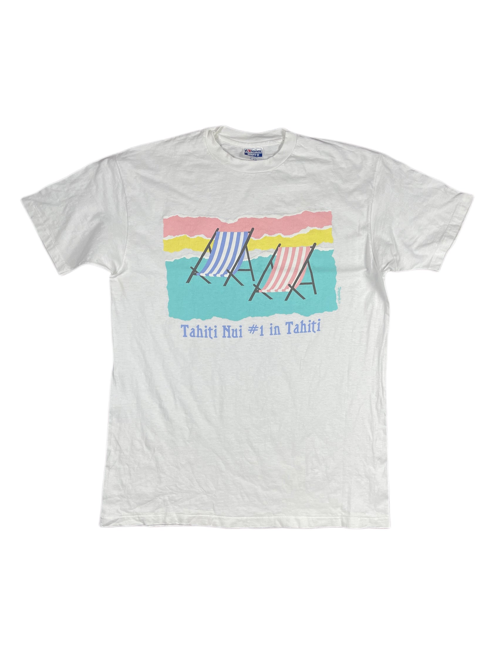 Vintage Hanes Tahiti T-Shirt White - XL