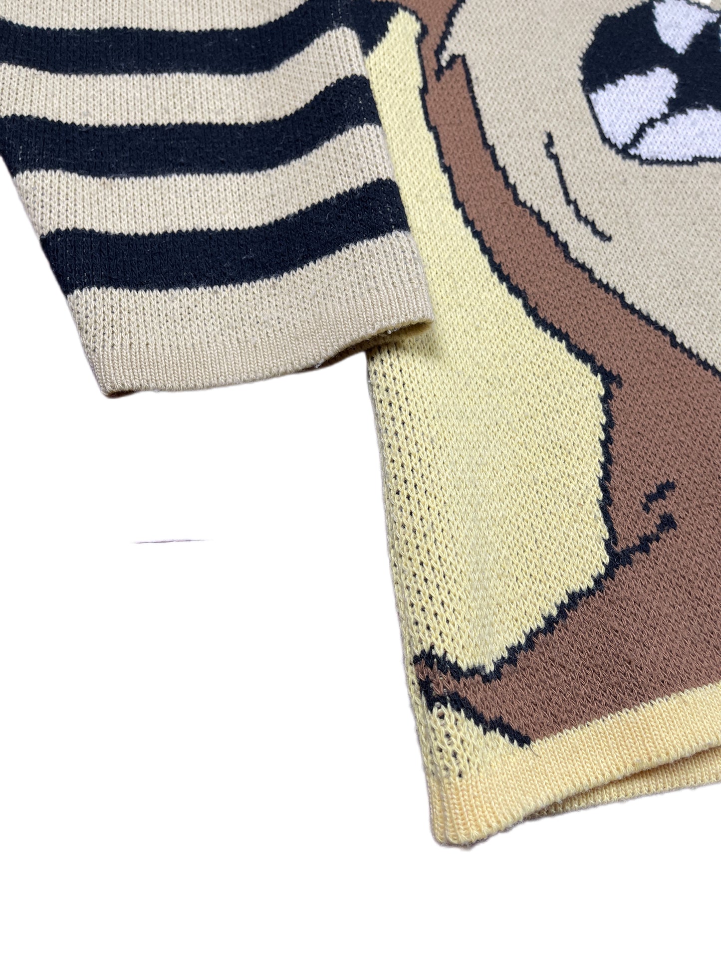 Vintage Tasmanian Devil TAZ 1997 Looney Tunes Chunky Knitted Sweatshirt Yellow Black - L