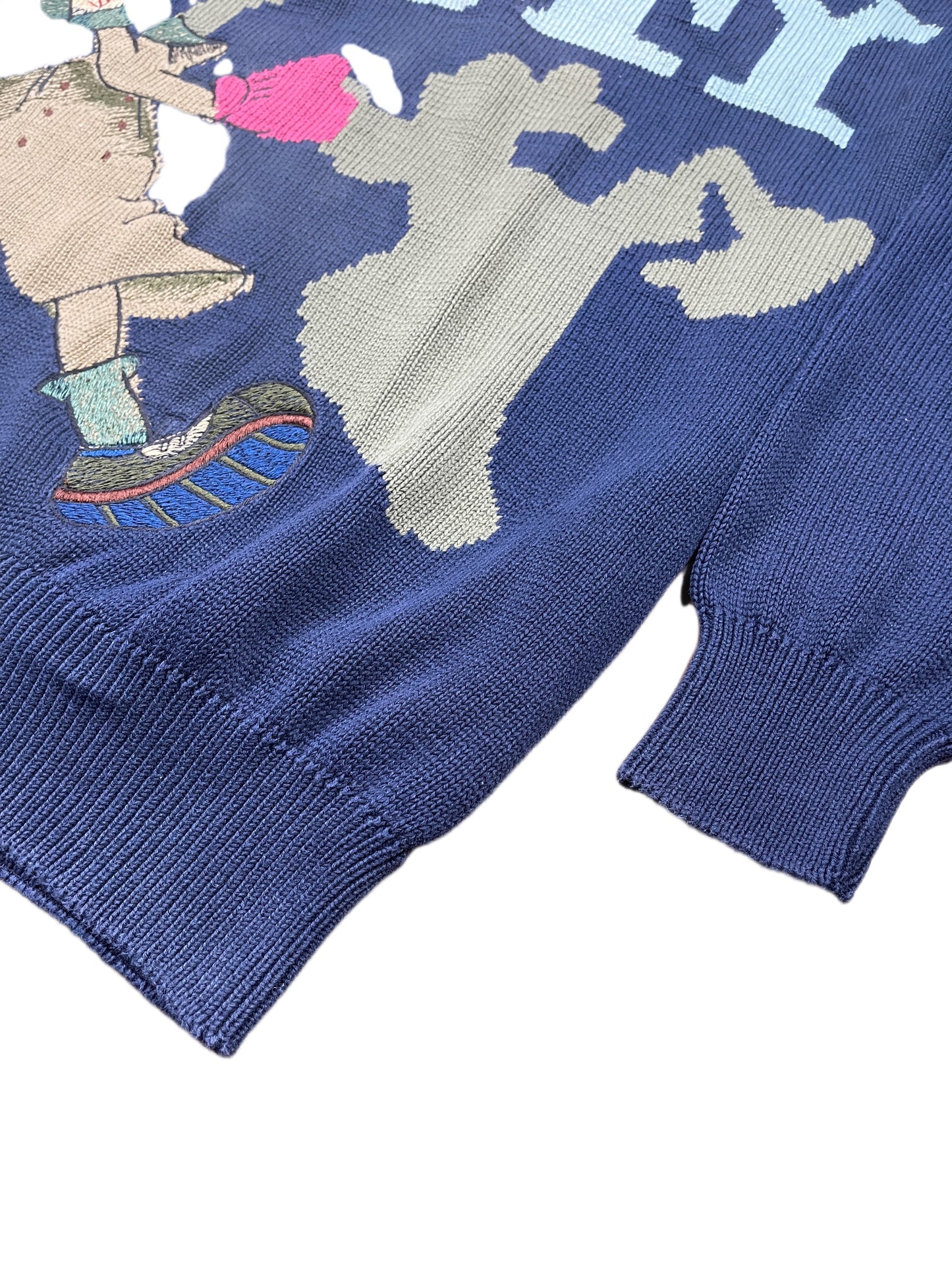 Vintage Iceberg Goofy 1990s Knitted Sweatshirt Navy - XXL