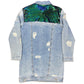 Queen Hearts Long Denim Jacket Blue - M