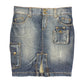 Y2k Sicko Nineteen Lo Waist Denim Skirt Blue - S