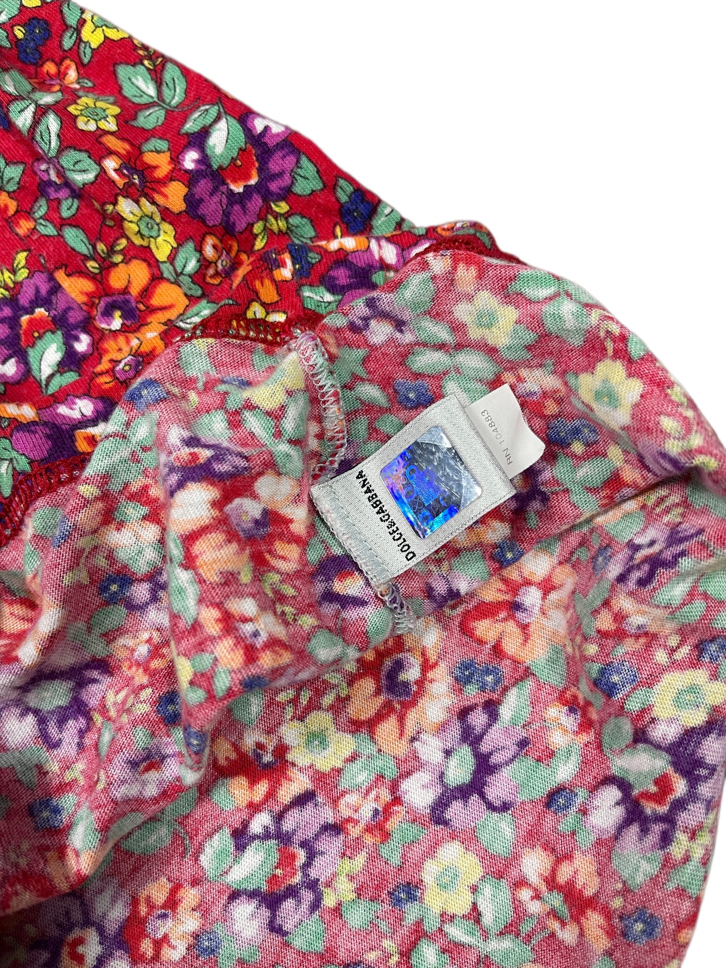 Y2k Dolce & Gabbana Short Sleeve Shirt Flower Multicolor - M