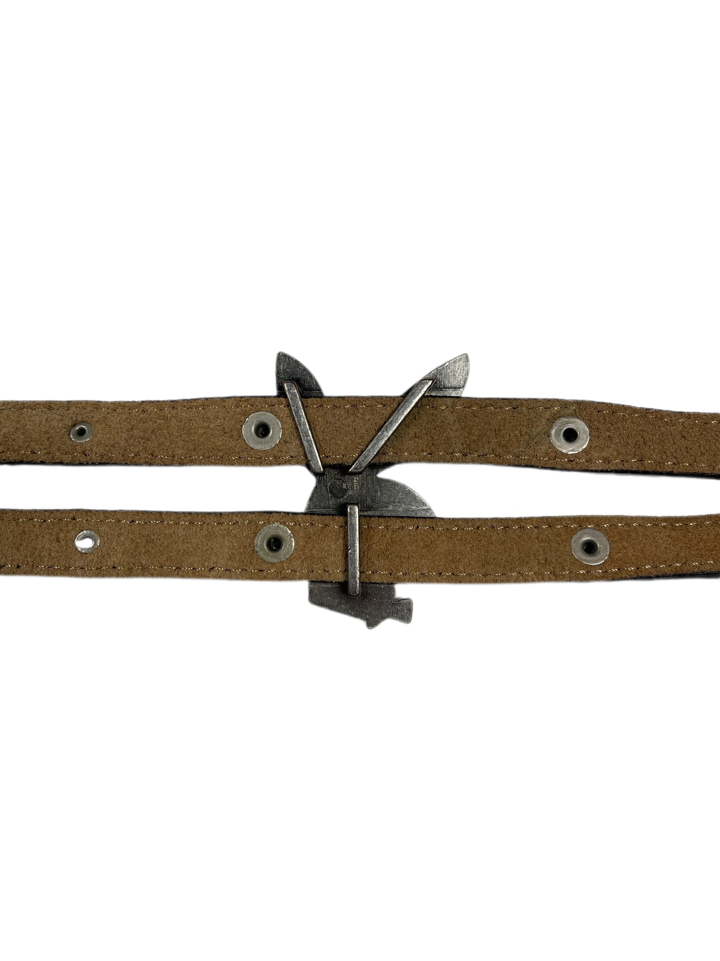 Y2k Playboy Leather Plug Belt Black