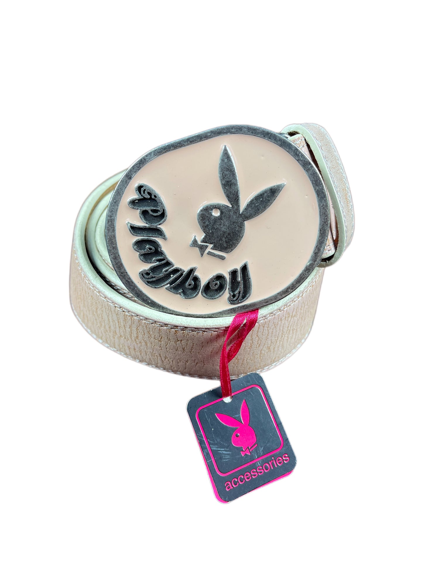 Y2k Playboy Plug Belt Creme Rose 2004
