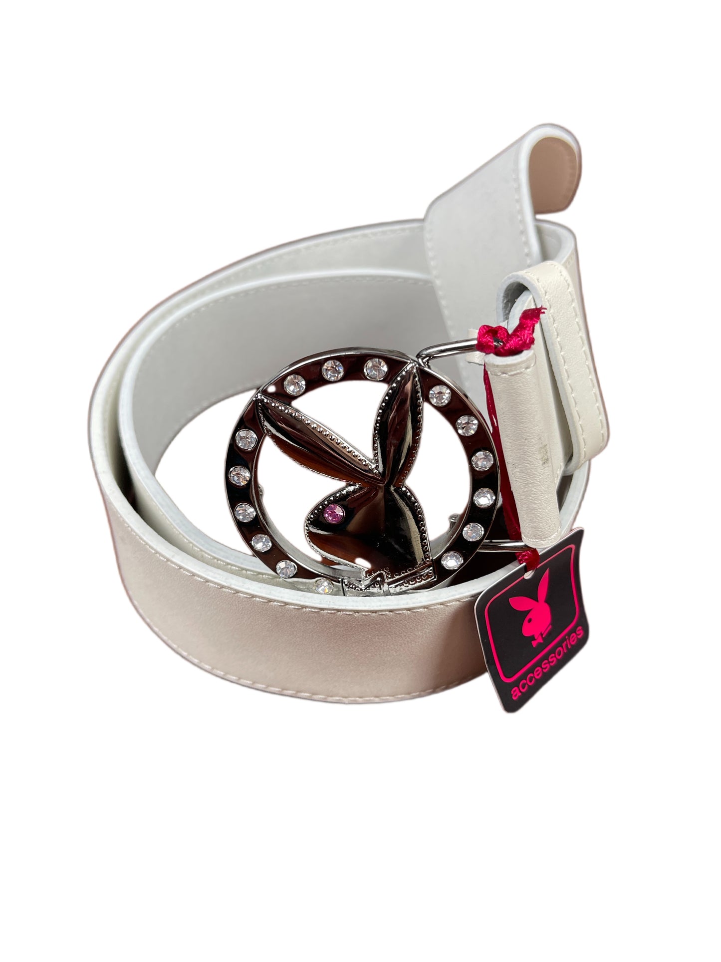 Y2k Playboy Leather Plug Belt White 2004