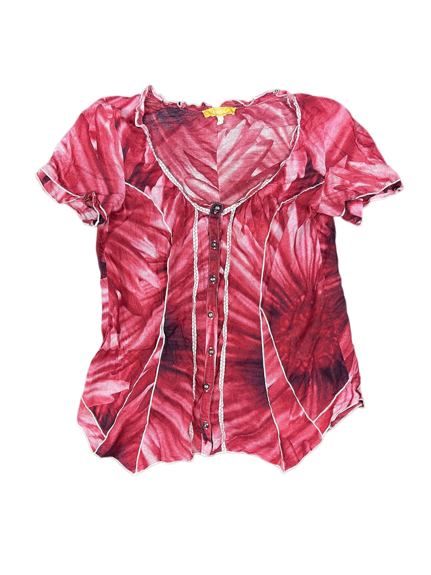 Y2k Biba Short Sleeve Top Red - S