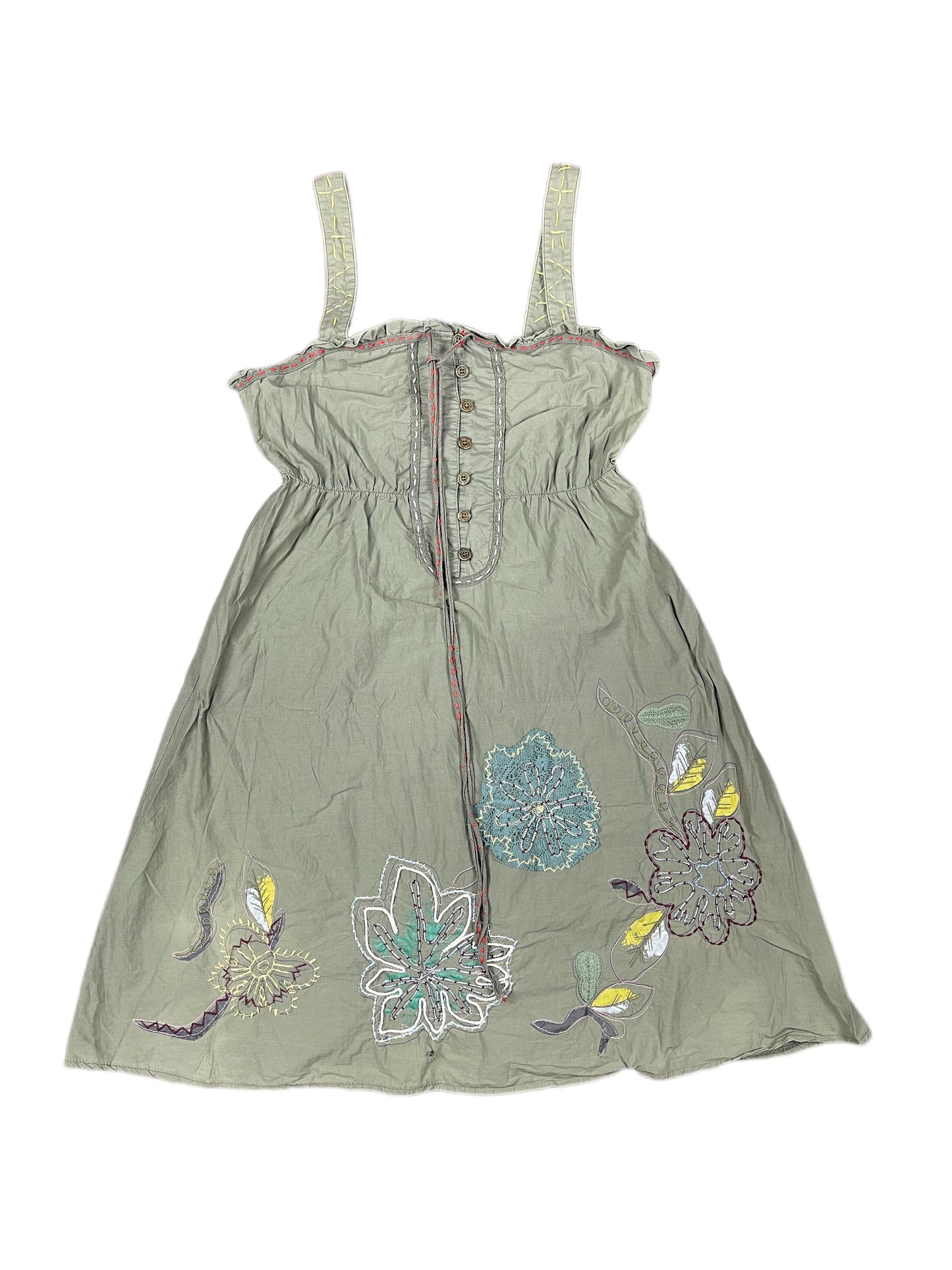 Y2k Sleeveless Dress Khaki - L