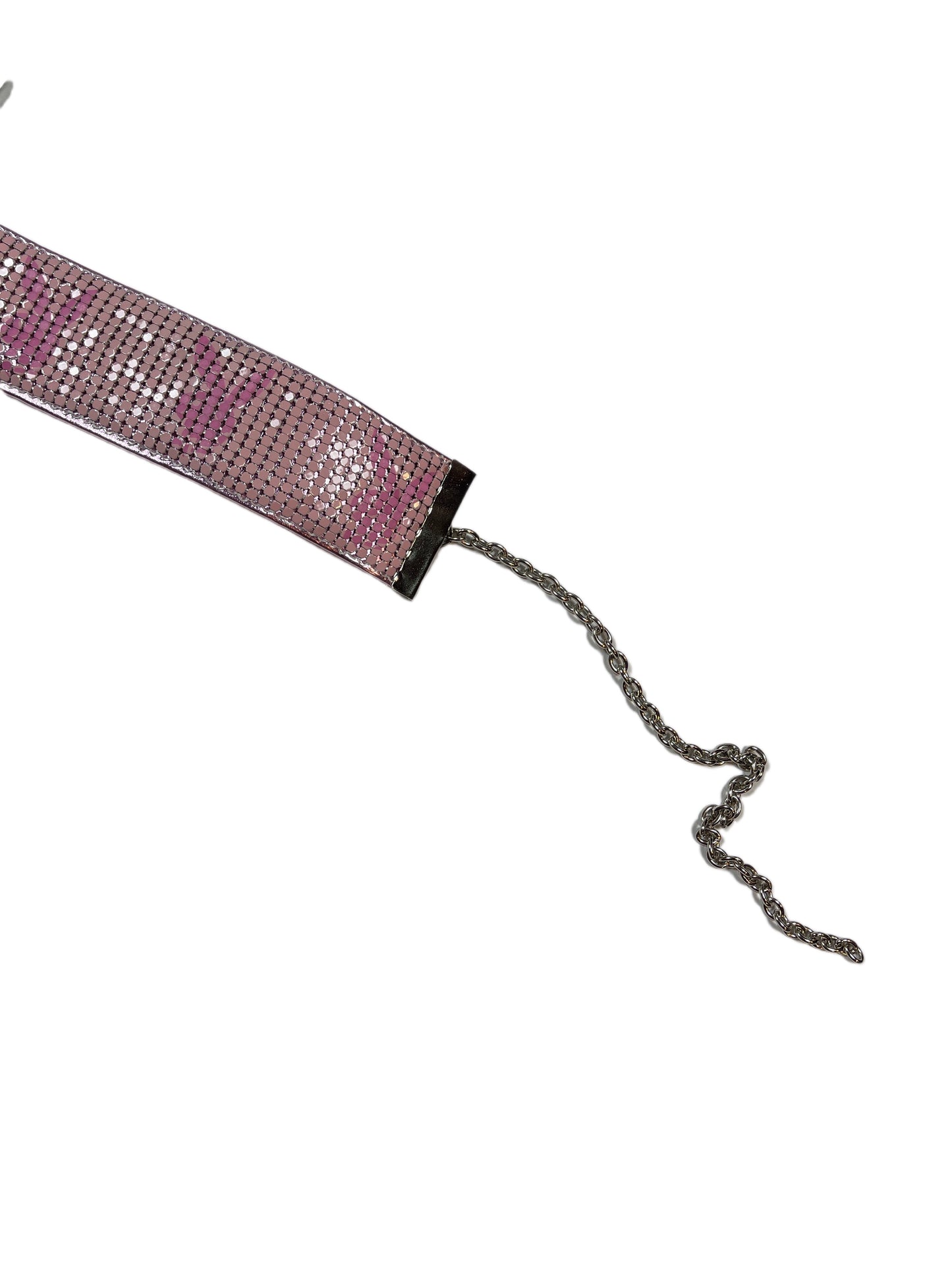Y2k Playboy Metal Mesh Belt Pink 2004