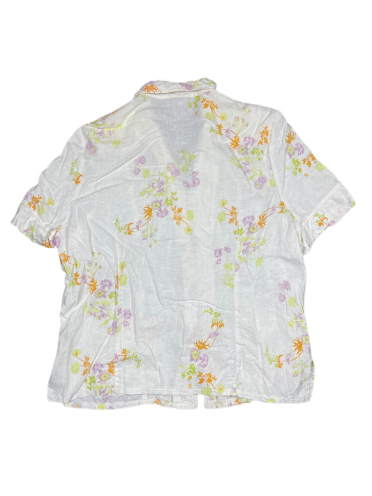 Vintage Latidelo Short Sleeve Top White Multicolor - XL