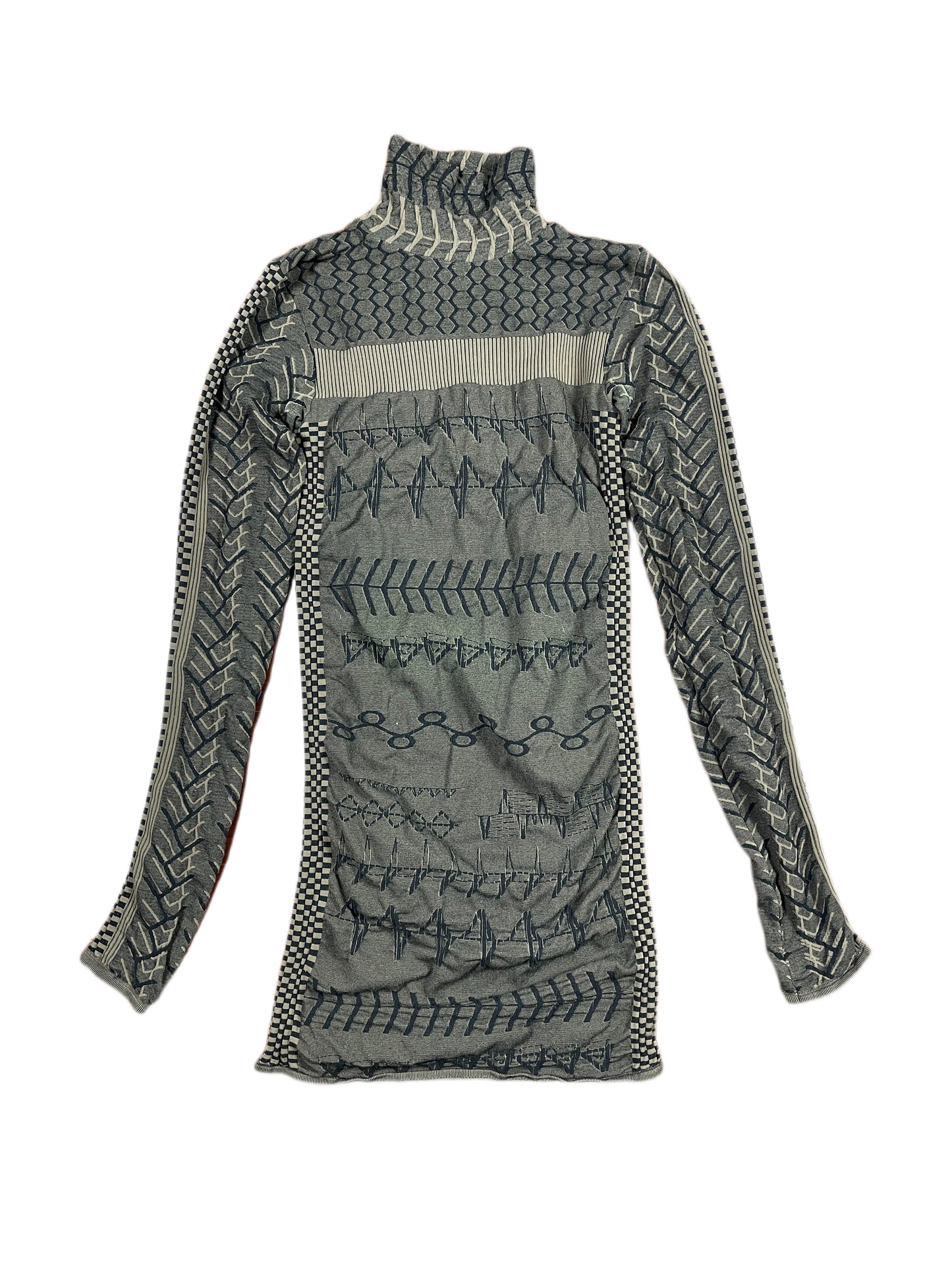 Y2k Marithe + Francois Gibraud Long Sleeve Top Brown Black - S