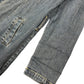 Vintage Mod Fly Denim Long Sleeve Dress Blue - XL