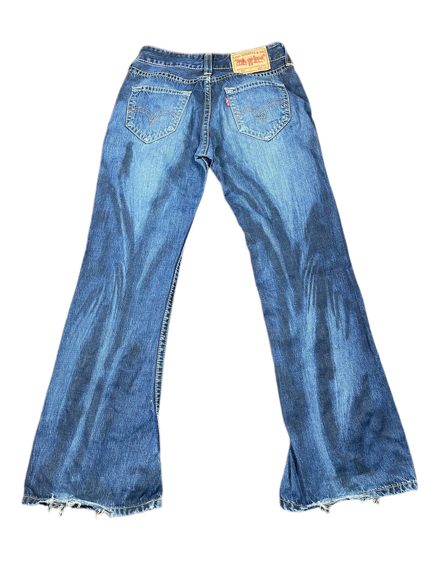 Y2k Levi's Bootcut Low Waist Denim Pants Blue - L/XL