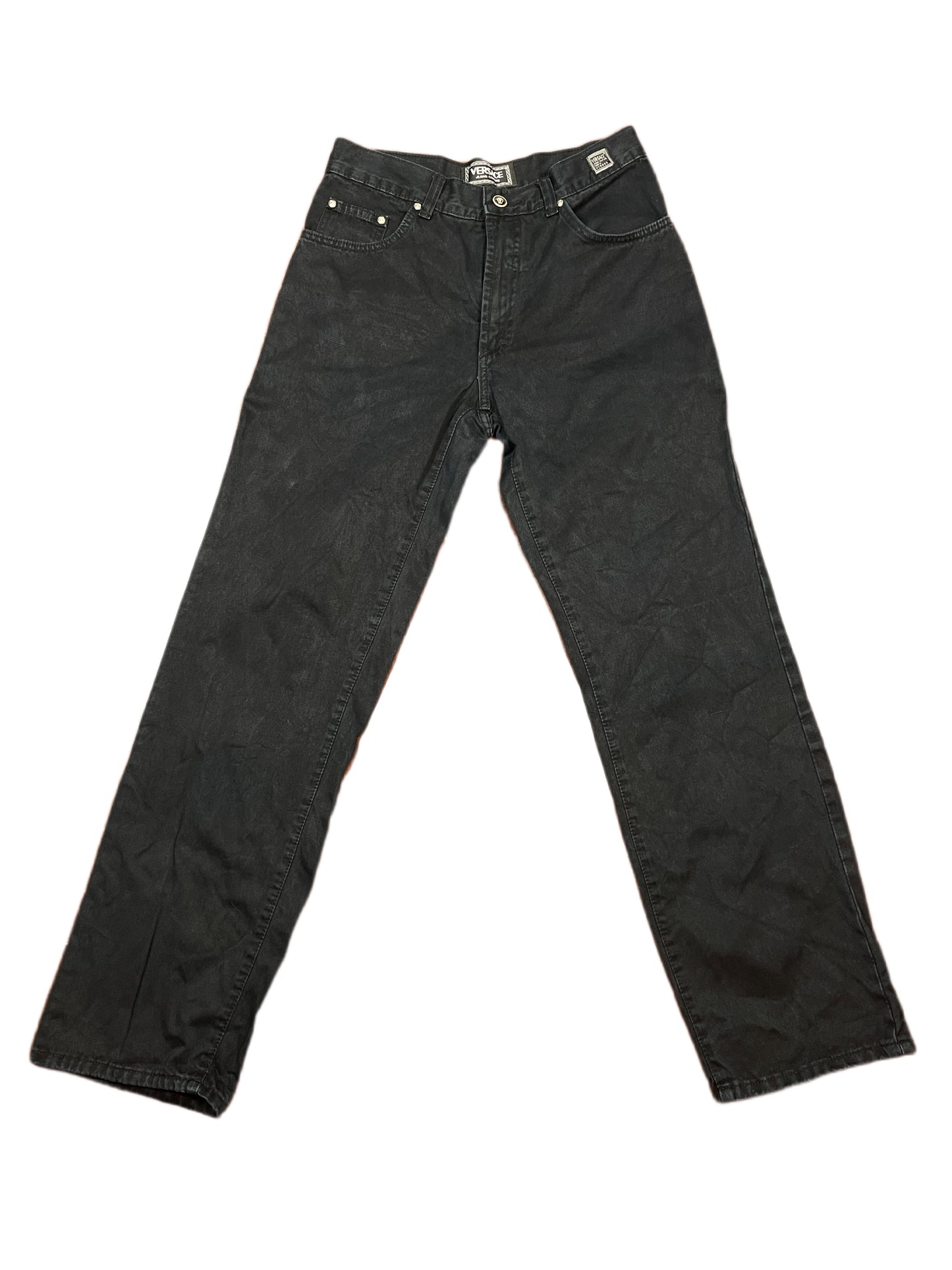 Vintage Versace Jeans Denim Pants Straight Cut Black - M
